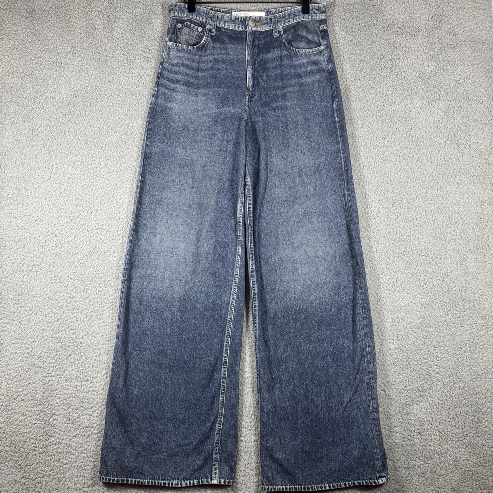 rag & bone Miramar Wide Leg Flare Jeans in Blue Wash
